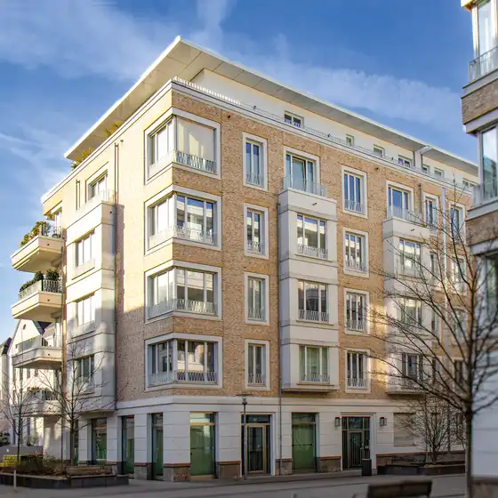 Ein Gebäude an der Theo-Champion-Straße in Düsseldorf